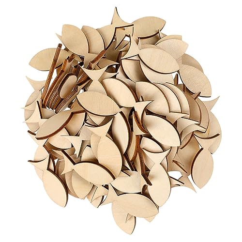 GARIOUANS 100 Stück Holzfisch Ausschnitte Unvollendete Holzdekorationen für DIY Handwerk Kreative Bastelideen und Personalisierte für Feiern Taufen und Konfirmationen von GARIOUANS