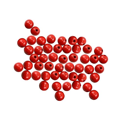 GARIOUANS 100 Stück Holzperlen für DIY Schmuck Rote Perlen Naturmaterial Unbehandelt für Armbänder und Bastelarbeiten Einfache Handhabung für Kreative Projekte von GARIOUANS