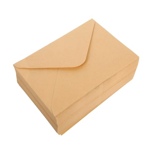 GARIOUANS 100 Stück Kraftpapier Briefumschläge V Klappe Nassklebung Braun Umschläge für Grußkarten Einladungen Hochzeit Geburtstag Büro von GARIOUANS