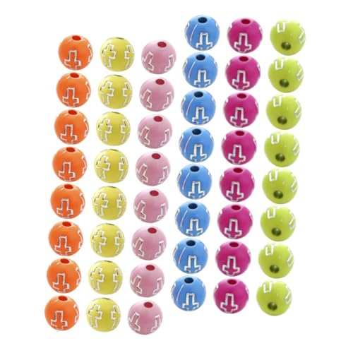 GARIOUANS 100 Stück Kreuzperlen Runde Perlen für Diy und Armbänder Kreative Bastelmaterialien für Schmuckherstellung Geeignet für Rosenkränze und Persönliche von GARIOUANS