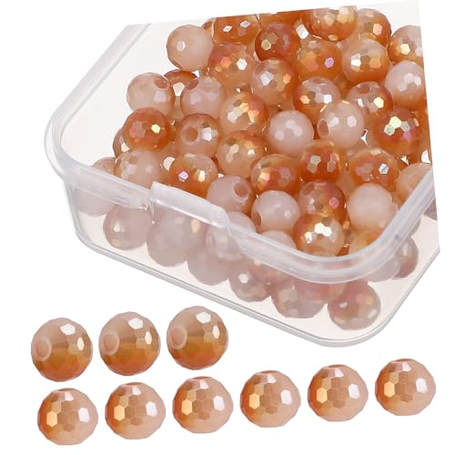 GARIOUANS 100 Stück Kristallperlen Glaskugeln zum Auffädeln für DIY Schmuckherstellung Bunte Lose Perlen mit Feiner Politur Langlebige Glasperlen für Armbänder Halsketten Charms von GARIOUANS