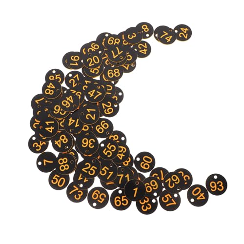 GARIOUANS 100 Stück Kunststoff Nummernschilder Rund mit Nummerierte Schlüsselanhänger Schlankes Design Robuste Kunststoffmarken für Garderoben Hotels Fitnessstudio Büro Vielseitig von GARIOUANS