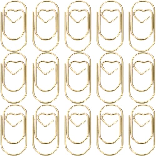 GARIOUANS 100 Stück Metall Büroklammern Mini Papierclips Gold für Büro Schule und DIY Projekte Stabil und Vielseitig Einsetzbar Dekorative Bürobedarf für von GARIOUANS