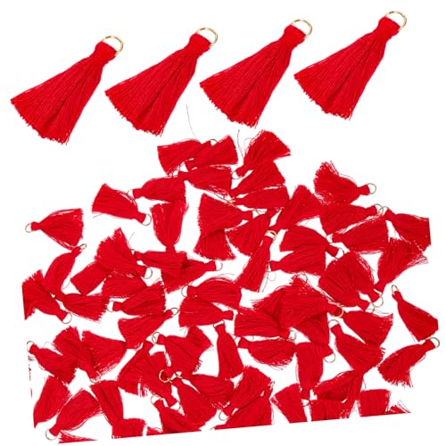 GARIOUANS 100 Stück Mini Quasten Anhänger in Rot Vielseitige DIY Schmuck und Lesezeichen Bastelanhänger mit Aufhängring Langlebige und Schmuckzubehör für Kreative Handarbeiten GARIOUANS 100 Stück Mini Quasten Anhänger in Rot Vielseitige DIY Schmuck und Lesezeichen Bastelanhänger mit Aufhängring Langlebige und Schmuckzubehör für Kreative Handarbeiten von GARIOUANS