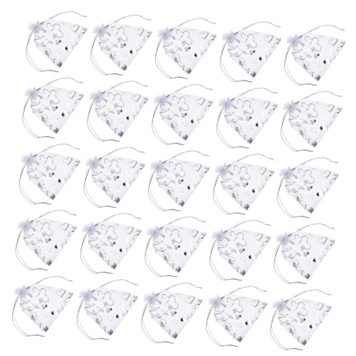 GARIOUANS 100 Stück Organza Beutel Herzmuster Weiß Sheer Drawstring Pouches Schmuck Geschenkbeutel Hochzeit Party Deko Shower Verpackung GARIOUANS 100 Stück Organza Beutel Herzmuster Weiß Sheer Drawstring Pouches Schmuck Geschenkbeutel Hochzeit Party Deko Shower Verpackung von GARIOUANS