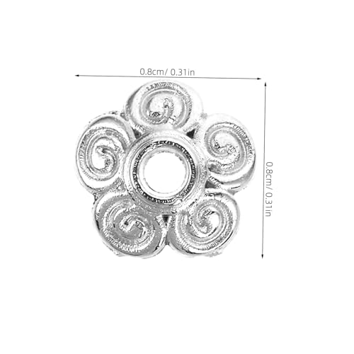 GARIOUANS 100 Stück Perlenkappen Blumenform Metall Spacer Endkappen für Schmuckherstellung Armband Halskette Ohrringe DIY Bastelperlen Zubehör Antikes Silber von GARIOUANS