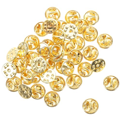 GARIOUANS 100 Stück Pin-schmetterlingshut Rückseiten Für Stecknadeln Goldknöpfe Blaue Kristallbrosche Kragennadeln Für Männer Krawattennadel Für Schmetterlingskupplung Schließe Kupfer Golden von GARIOUANS