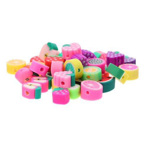 GARIOUANS 100 Stück Polymer Tonperlen im Frucht Design Handgefertigte Bastelperlen für DIY Schmuckherstellung und Kreative Projekte für Armbänder und Mehr von GARIOUANS