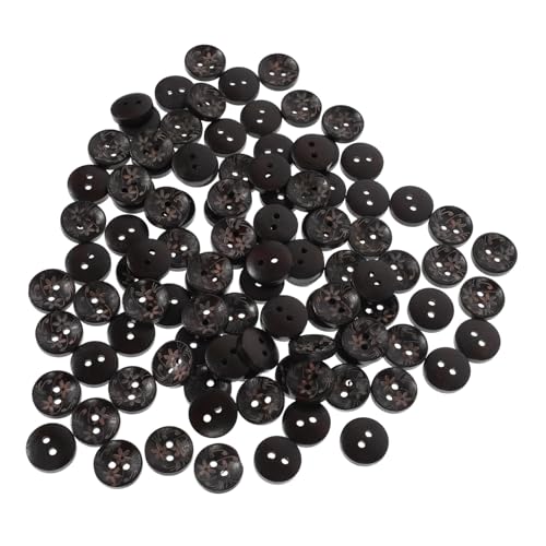 GARIOUANS 100 Stück Schüsselförmige Holzknöpfe Schwarz Robuste Kleidungsknöpfe zum Annähen Vielseitige DIY Bastelknöpfe für Hemden Mäntel und Handarbeiten Praktisches Nähzubehör von GARIOUANS