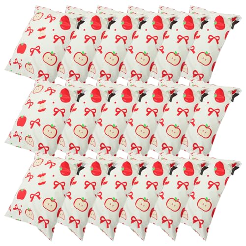 GARIOUANS 100 Stück Selbstklebende Versandtaschen Undurchsichtige Weihnachtsversandbeutel mit Apfelmuster Selbsthaftende Verpackungstaschen für Geschenkversand Feiertage von GARIOUANS
