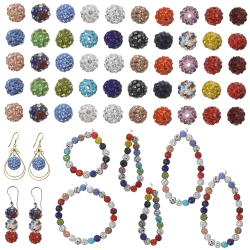 GARIOUANS 100 Stück Strass Rondelle Spacer Perlen aus Weichem Polymer Clay Bunte Mixfarben Präzise Gebohrte Löcher Funkelnde Schmuckperlen für Armband und Schmuckherstellung von GARIOUANS