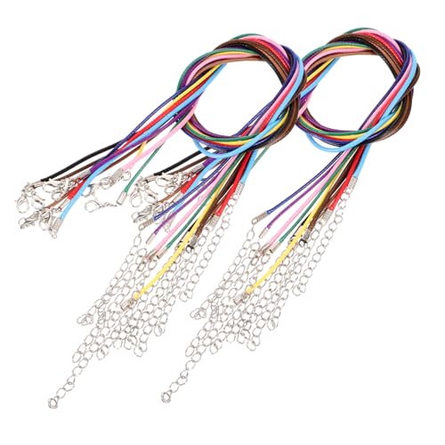 GARIOUANS 100 Stück Teiliges Lederband Kordel mit Verschluss Farben Jede Langlebige Gewachste Lederkette zum Schmuck Basteln für Damen und Herren Vielseitig für Halsketten Armbänder von GARIOUANS