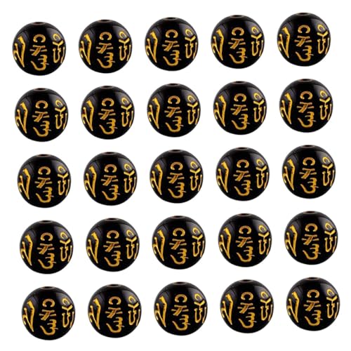 GARIOUANS 100 Stück Tibetische Buddhistische Spacer Perlen Schwarze Lose Perlen für DIY Schmuckherstellung Armbänder Halsketten Buddhistische Dekorationen von GARIOUANS