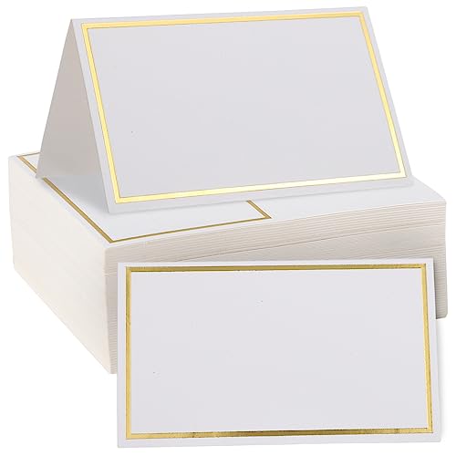 GARIOUANS 100 Stück Tischkarten mit Goldfolie Faltkarten für Hochzeiten Geburtstagsfeiern und Anlässe Kreative Platzkarten für Tischdekoration Blanko Namensschilder für Vielseitige Nutzung GARIOUANS 100 Stück Tischkarten mit Goldfolie Faltkarten für Hochzeiten Geburtstagsfeiern und Anlässe Kreative Platzkarten für Tischdekoration Blanko Namensschilder für Vielseitige Nutzung von GARIOUANS
