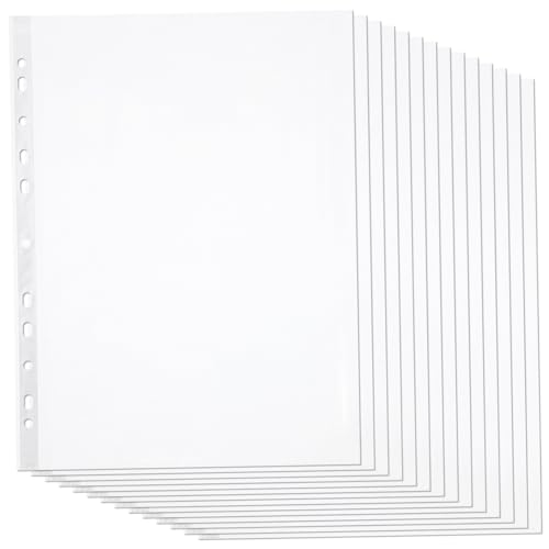 GARIOUANS 100 Stück Transparente Dokumentenschutzhüllen aus Strapazierfähigem PP Wiederverwendbare Lose Mappen Ring Ordner Verschleißfeste Einstecktaschen für Schule und Büro GARIOUANS 100 Stück Transparente Dokumentenschutzhüllen aus Strapazierfähigem PP Wiederverwendbare Lose Mappen Ring Ordner Verschleißfeste Einstecktaschen für Schule und Büro von GARIOUANS