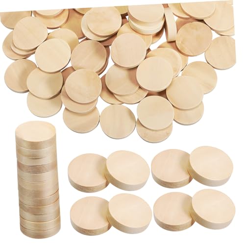 GARIOUANS 100 Stück Unbehandelte Holzscheiben für Bastelprojekte Runde Holzstücke Natürliche Holzrohlinge für DIY Handwerk und Kreativarbeiten von GARIOUANS