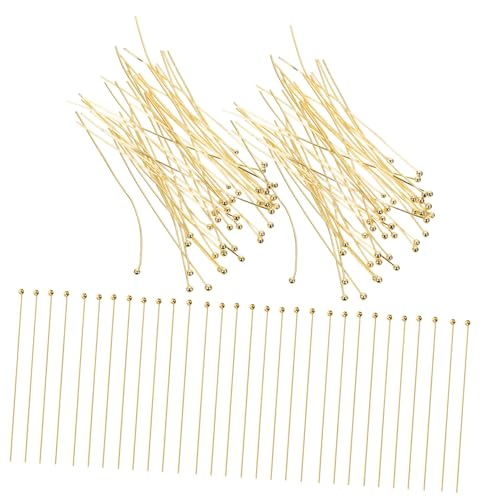 GARIOUANS 100 Stück Vergoldete Kugelkopf Stecknadeln Schmuckzubehör für DIY Ohrringe Armbänder Basteln Beading Head Pins Langlebig und Einfach zu Handhaben GARIOUANS 100 Stück Vergoldete Kugelkopf Stecknadeln Schmuckzubehör für DIY Ohrringe Armbänder Basteln Beading Head Pins Langlebig und Einfach zu Handhaben von GARIOUANS