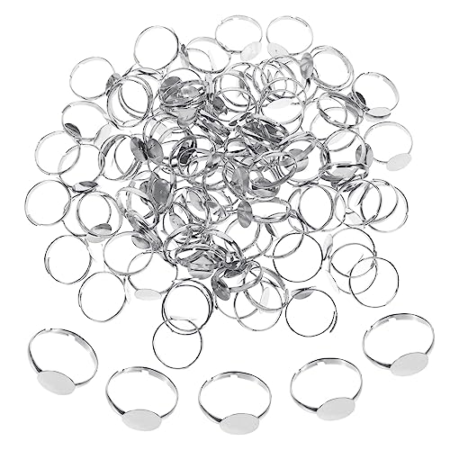 GARIOUANS 100 Stück Verstellbare Ringtrays für DIY Schmuckherstellung Leere Ringbasen für Finger Ringe für Bastelprojekte und Persönliche von GARIOUANS
