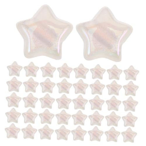 GARIOUANS 100 Stück Weiße Frosted Sternperlen aus Kunststoff Leichte Spacer Beads für DIY Schmuckherstellung für Halsketten Armbänder Ohrringe Schlüsselanhänger und Bastelprojekte von GARIOUANS