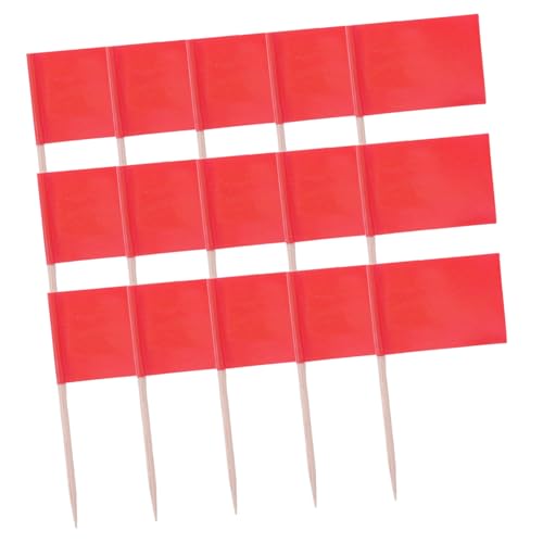 GARIOUANS 100 Stück Zahnstocher flaggen in Rot Stabile Party Food Marker mit Mini fähnchen Vielseitig für Cupcake topper Käse Obst dekoration Einfache Handhabung für Indoor und Outdoor GARIOUANS 100 Stück Zahnstocher flaggen in Rot Stabile Party Food Marker mit Mini fähnchen Vielseitig für Cupcake topper Käse Obst dekoration Einfache Handhabung für Indoor und Outdoor von GARIOUANS