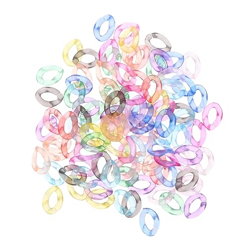 GARIOUANS 100Stücke Acryl Kettenverbindungsringe für Schultergurte Gemischte Farben für DIY Taschen Schmuck und Kunsthandwerk Langlebig und Vielseitig Einsetzbar von GARIOUANS