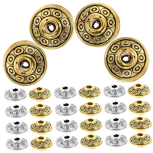 GARIOUANS 100Stücke Handgefertigte Abstandshalterperlen Legierung Fliegende Untertassenform DIY Schmuckzubehör Antik für Armbänder und Halsketten von GARIOUANS