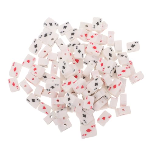 GARIOUANS 100Stücke Spielkarten Abstandsperlen Polymer für DIY Schmuckherstellung Bastelperlen für Armbänder und Halsketten und Perlen für Erwachsene von GARIOUANS