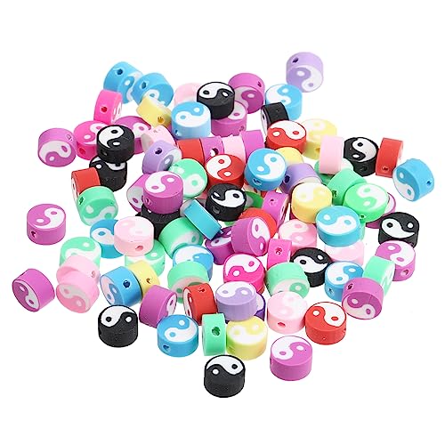 GARIOUANS 100Stücke Yin Spacer Perlen Runde DIY Schmuckperlen für Armbänder und Bastelprojekte Hochwertige Farbenfrohe DIY Perlen für Accessoires von GARIOUANS