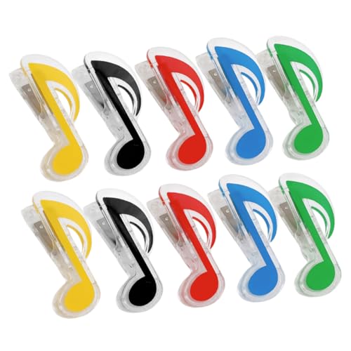 GARIOUANS 10Stücke Bunte Musiknoten Clips für Büro und Schule Langlebige Notenhalter für Notenblätter und Musikbücher Sicherer Halt und Praktische Farben von GARIOUANS