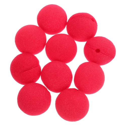 GARIOUANS 10Stücke Clown Nase Prop Rote Schwammkugeln für Kostüm Karneval Halloween und Cosplay Lustige Clown Kostüm Accessoires für Mottopartys und Rollenspiele von GARIOUANS