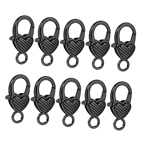 GARIOUANS 10Stücke Herzförmige Karabinerhaken Hochwertiger Lobster Clasp Sicherer für Taschen DIY Schmuck und Schlüsselzubehör Schwarz GARIOUANS 10Stücke Herzförmige Karabinerhaken Hochwertiger Lobster Clasp Sicherer für Taschen DIY Schmuck und Schlüsselzubehör Schwarz von GARIOUANS