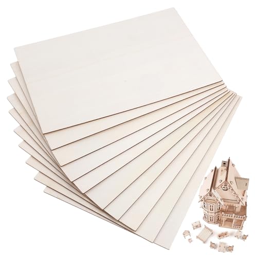 GARIOUANS 10Stücke Leere Holzbretter Unlackierte Holzplatten für DIY Projekte zum Gravieren und Basteln Rohlinge von GARIOUANS
