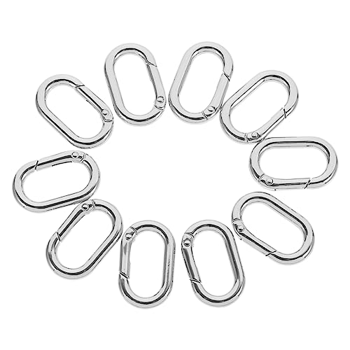 GARIOUANS 10Stücke Metall Oval Karabinerhaken Schwerlastfähige Federschnappclips für DIY Schlüsselanhänger Rucksäcke Taschen und Outdoor Aktivitäten Robust und Langlebig von GARIOUANS
