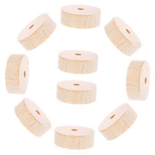 GARIOUANS 10Stücke Miniatur Holzräder Kleine Holzspielzeugräder für Kreative Bastelprojekte für Spielzeugautos und DIY Handwerksbedarf von GARIOUANS