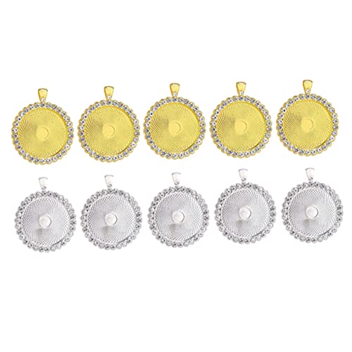 GARIOUANS 10Stücke Teiliges Edelstein Anhänger mit Lünette Halter für DIY Schmuckherstellung für Silbernen und Goldenen Basis Anhängern Funkelnd von GARIOUANS