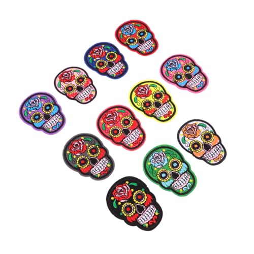 GARIOUANS 11 Stück Teiliges Skull Stoff Patches mit Bügelkleber Bunte Bestickte Aufnäher für Jacken Taschen Hüte zum Aufbügeln oder Nähen DIY Kostüm Accessoires im Punk Stil GARIOUANS 11 Stück Teiliges Skull Stoff Patches mit Bügelkleber Bunte Bestickte Aufnäher für Jacken Taschen Hüte zum Aufbügeln oder Nähen DIY Kostüm Accessoires im Punk Stil von GARIOUANS