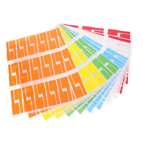 GARIOUANS 12 Blatt P Förmige Kabelmarkierer Selbstklebende Wasserdichte Etiketten für Kabelmanagement Bunten Farben Je Weiß Rot Hellblau Gelb Grasgrün Orange für und Zuhause von GARIOUANS