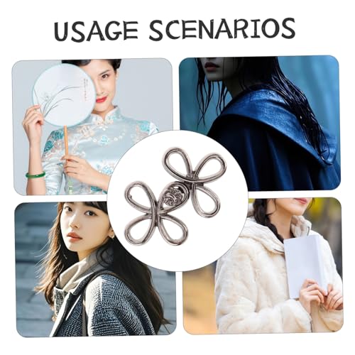 GARIOUANS 12 Paar Retro Schnalle Pulloverhalter Clip Mantelknöpfe Für Damen Mantelknopf Schwarz Pullover Verschluss Pin Damenbekleidung Knöpfe Aufnäher Mantel Knebelknopf Cape Kleiderclip von GARIOUANS