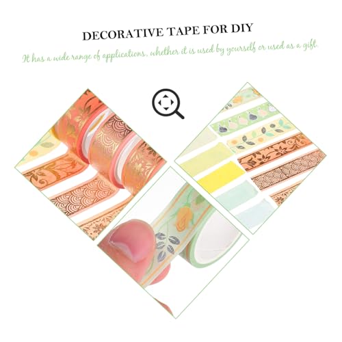 GARIOUANS 12 Rollen Goldfolie Washi Tape Dekoratives Klebeband DIY Bastelband Papierklebeband für Scrapbooking Planer Umschläge Kreative Projekte von GARIOUANS