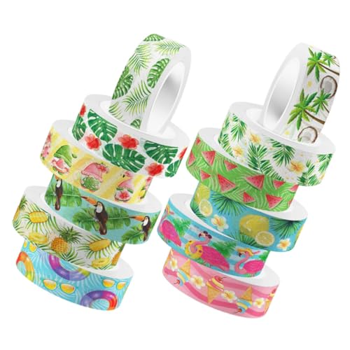 GARIOUANS 12 Rollen Grün Washi Tape Japanisches Papier Klebeband Transparent Dekoratives DIY Klebeband Scrapbooking Tagebuch Basteln Verpackung von GARIOUANS