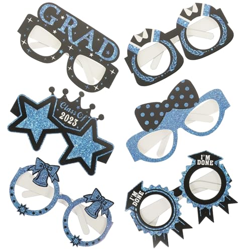 GARIOUANS 12 Stück Abschlussbrillen Papier Eyewear Requisiten für Abschlussfeier Lustige Partybrillen für Graduationsfeiern und Fotosessions von GARIOUANS