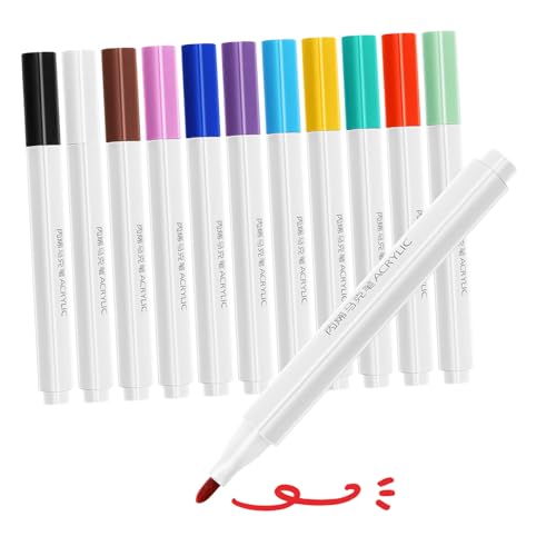 GARIOUANS 12 Stück Acryl Marker Wasserfeste Farbstifte für Zeichnen und Basteln Lebendige Farben Schnell Trocknende für Kunstprojekte und Diy von GARIOUANS