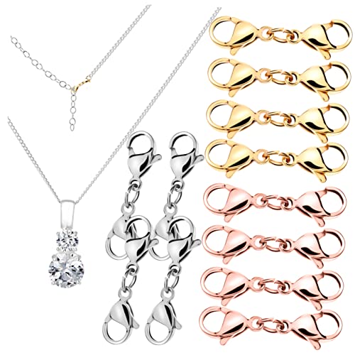 GARIOUANS 12 Stück Doppelkopf Lobster Clips Metallverschlüsse für Schmuckherstellung Gold Stahl Roségold für Armbänder und DIY Projekte von GARIOUANS