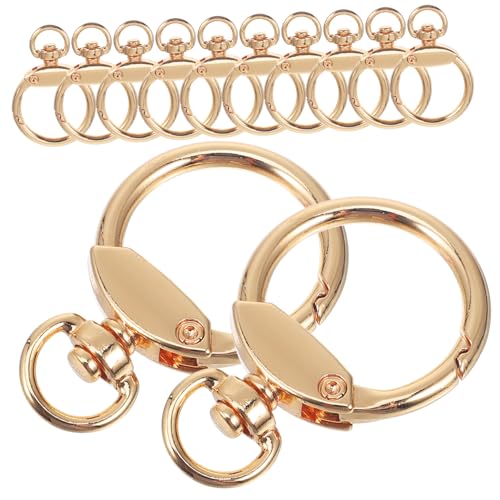 GARIOUANS 12 Stück Federhaken Schlüsselringe Metall Runde Schlüsselanhänger Karabiner Clips für DIY Projekte und Schlüsselorganisation von GARIOUANS