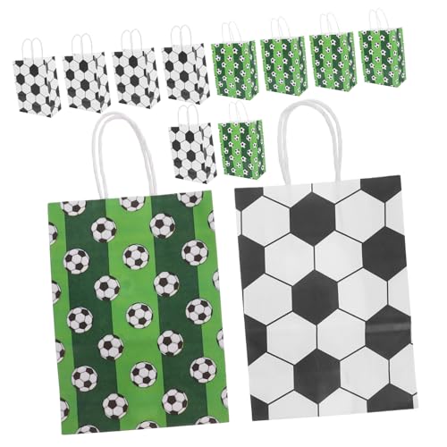 GARIOUANS 12 Stück Fußball-Party-Geschenktüte Taschen Beute Fußball-Geburtstagsdekoration Sport geschenkverpackung papiertüten geschenkartikel Süßigkeitentasche Geschenkbehälter Kraftpapier von GARIOUANS