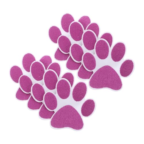 GARIOUANS 12 Stück Gestickte Aufnäher Pfotenmotiv Lila Selbstklebend Aufbügeln Niedliche Cartoon Patches für Kleidung Jeans Hüte und Diy Dekoration Kleine Stoffapplikationen von GARIOUANS