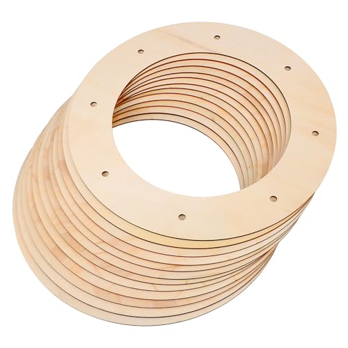 GARIOUANS 12 Stück Holzrahmen für DIY Kränze Robuste Holzrahmen für Blumenkränze für Dekorationen zu Weihnachten und Anderen Anlässen von GARIOUANS