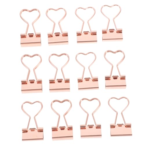 GARIOUANS 12 Stück Teiliges Büroklammern aus Metall Praktische Binder Clips in Rosegold mit Kreativem Design zum Organisieren und Sortieren von Dokumenten im Büro und Zuhause GARIOUANS 12 Stück Teiliges Büroklammern aus Metall Praktische Binder Clips in Rosegold mit Kreativem Design zum Organisieren und Sortieren von Dokumenten im Büro und Zuhause von GARIOUANS