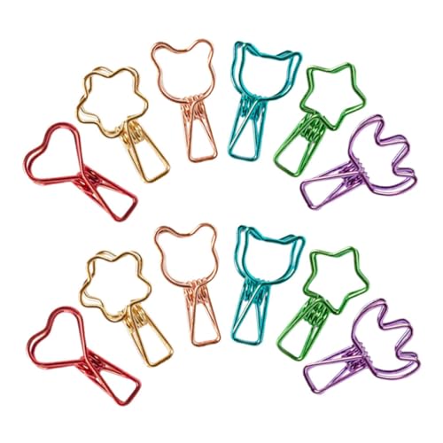 GARIOUANS 12 Stück Teiliges Bunte Metallklammern in Herz Stern Bär Blume Katze Berg Form Vielseitige Büroklammern und Lebensmittelbeutel clips für Schule Büro Zuhause GARIOUANS 12 Stück Teiliges Bunte Metallklammern in Herz Stern Bär Blume Katze Berg Form Vielseitige Büroklammern und Lebensmittelbeutel clips für Schule Büro Zuhause von GARIOUANS