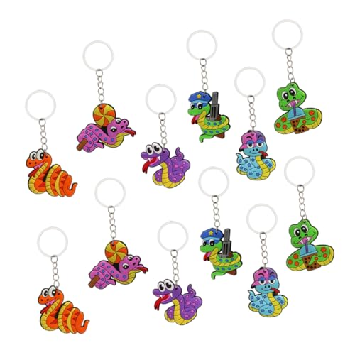 GARIOUANS 12 Stück Teiliges Bunter Cartoon schlangen Schlüsselanhänger aus Robustem PVC Vielseitige Taschen Rucksackanhänger Modische Purse Hanging Charms für Mädchen und Personalisierte GARIOUANS 12 Stück Teiliges Bunter Cartoon schlangen Schlüsselanhänger aus Robustem PVC Vielseitige Taschen Rucksackanhänger Modische Purse Hanging Charms für Mädchen und Personalisierte von GARIOUANS